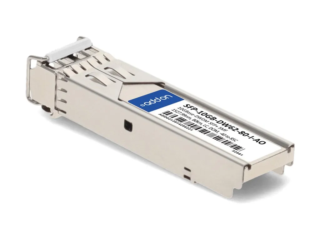 AddOn - SFP  transceiver module - 10GbE - 10GBase-DWDM - LC single-mode - up to 49.7 miles - channel: 62 - 1527.99 nm - TAA Compliant SFP-10GB-DW62-80-I-AO