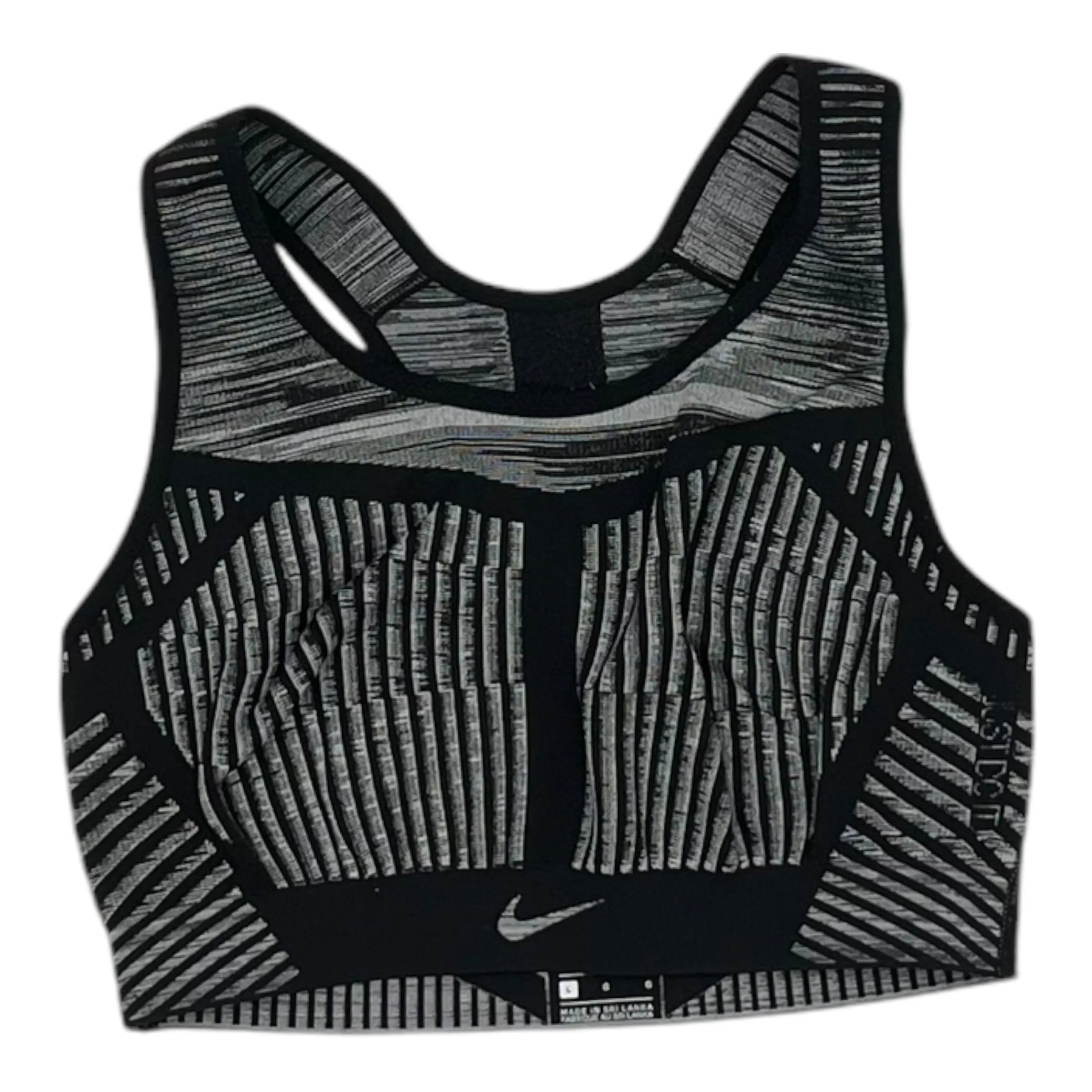 Athletic Bra By Nike Apparel In Black & Grey, Size:L