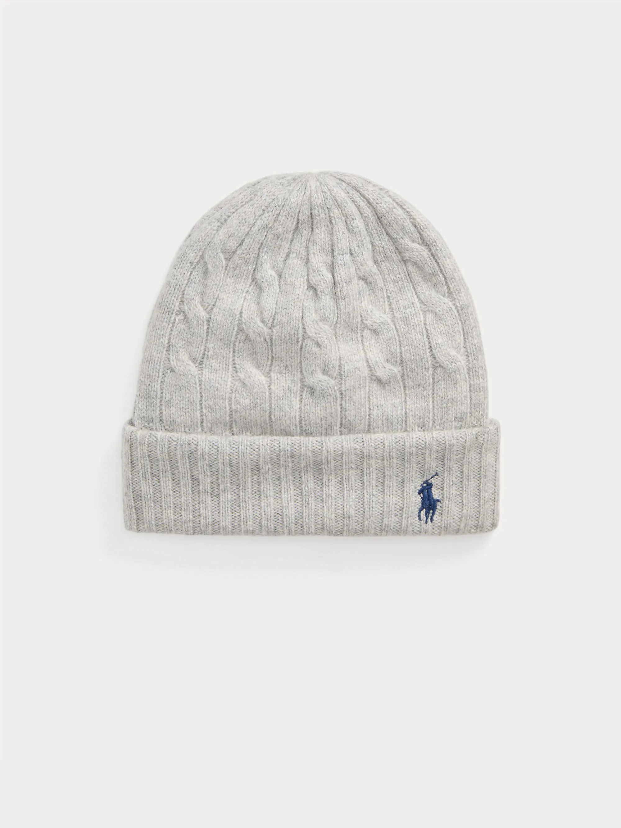 Beanie with Gray Cable Work