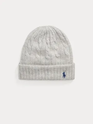 Beanie with Gray Cable Work