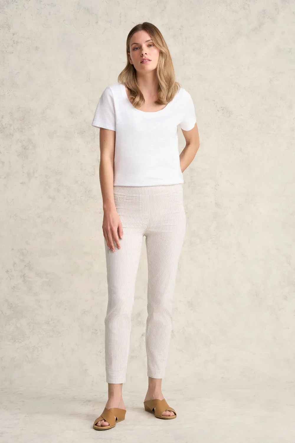 Bengajean® 7/8 Seersucker - Stone & White Stripe