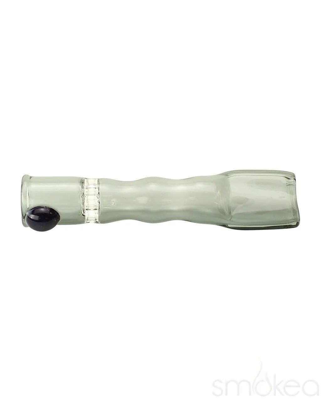 Blazing Blue Glass Honeycomb Screen Chillum Pipe