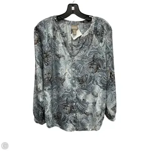 Blouse Long Sleeve By Chicos In Paisley Print, Size: S