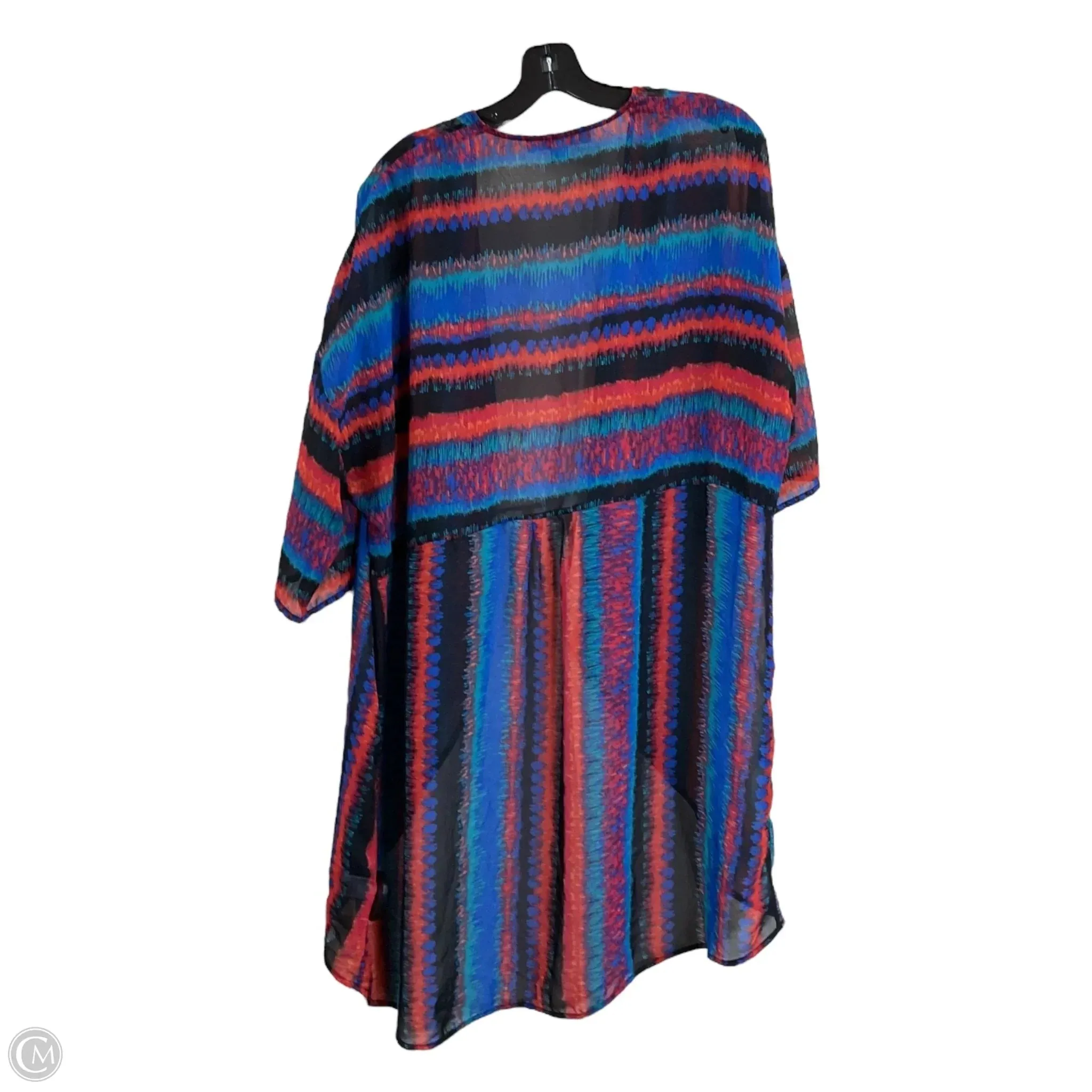 Cardigan By Ruff Hewn In Blue & Red, Size: 1x