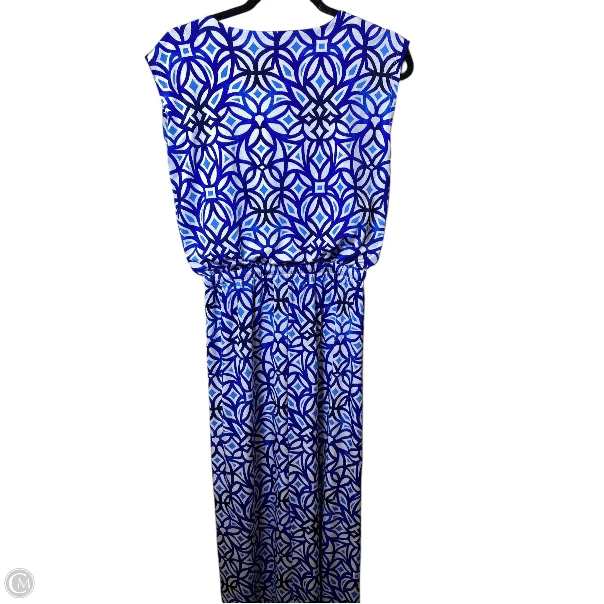 Dress Casual Maxi By Chicos In Blue & White, Size: S
