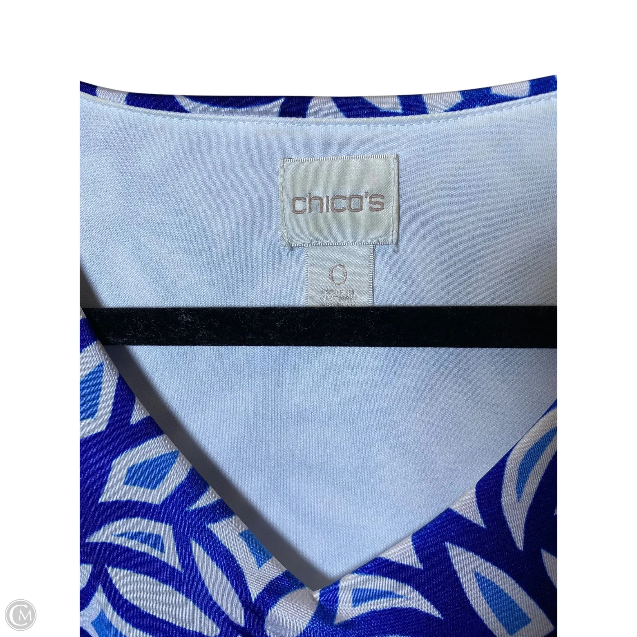 Dress Casual Maxi By Chicos In Blue & White, Size: S