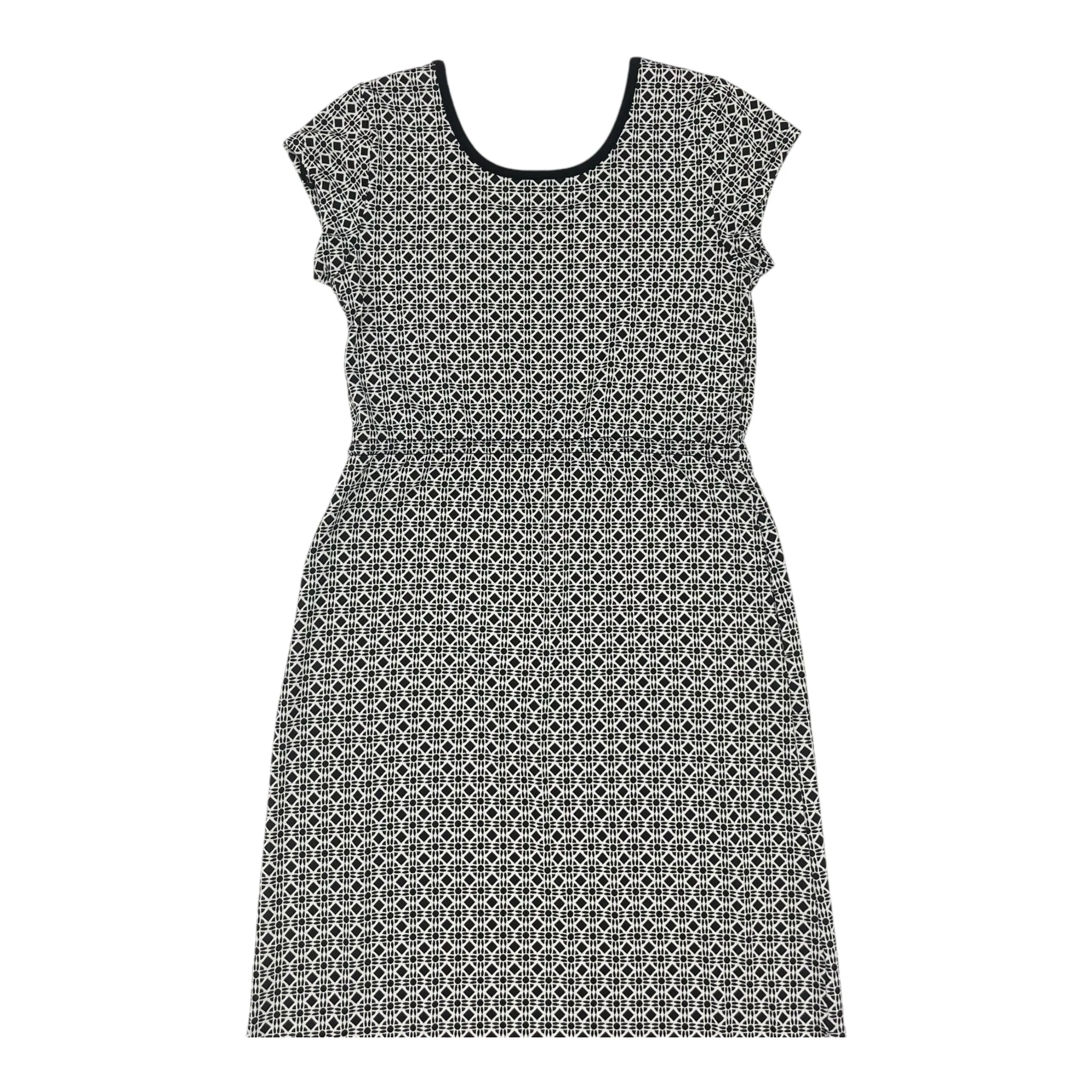 Dress Casual Maxi By Talbots In Black & White, Size:L