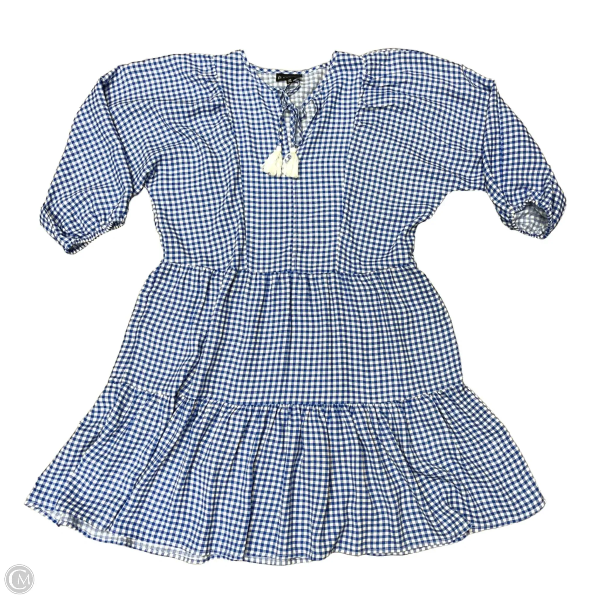 Dress Casual Short By Bobeau In Blue & White, Size: M