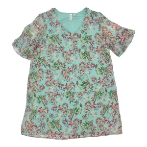 Dress Casual Short By Tacera In Floral Print, Size:2X