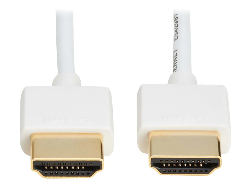 Eaton Tripp Lite Series Slim High-Speed HDMI Cable w Ethernet and Digital Video/Audio UHD 4K 60Hz MM White 10ft - HDMI cable P569-010-SLIM-W