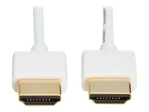 Eaton Tripp Lite Series Slim High-Speed HDMI Cable w Ethernet and Digital Video/Audio UHD 4K 60Hz MM White 10ft - HDMI cable P569-010-SLIM-W