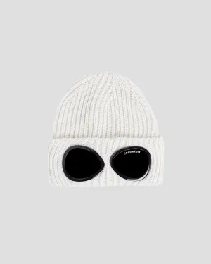 Extra Fine Merino Wool Goggle Beanie Gauze White