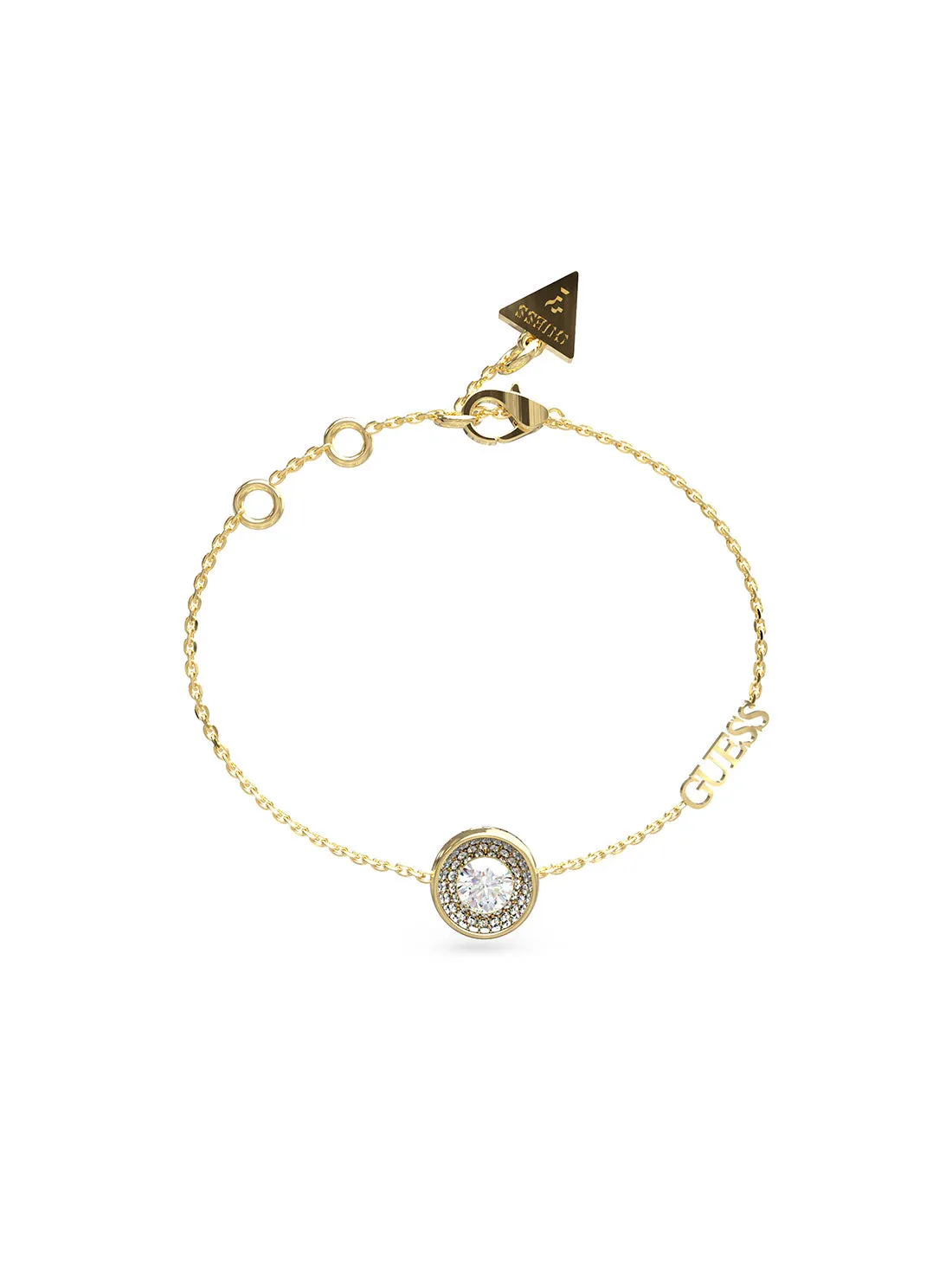 Gold Solitaire Crystal Logo Bracelet