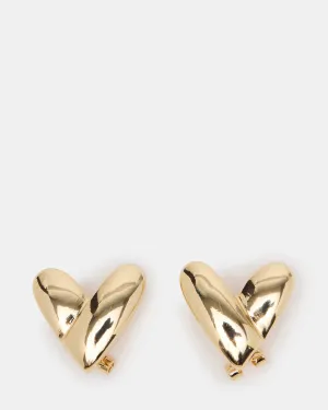 HEART STUD EARRINGS GOLD