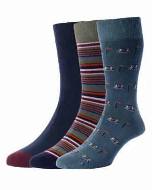 HJ Hall Mens Golf Socks 3 Pair Pack