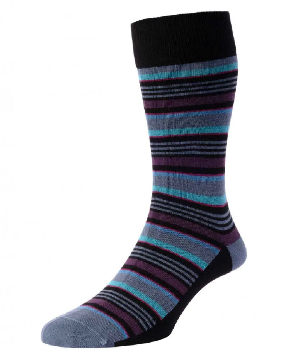 HJ Hall Stripe and Plain Socks 3 Pair Pack