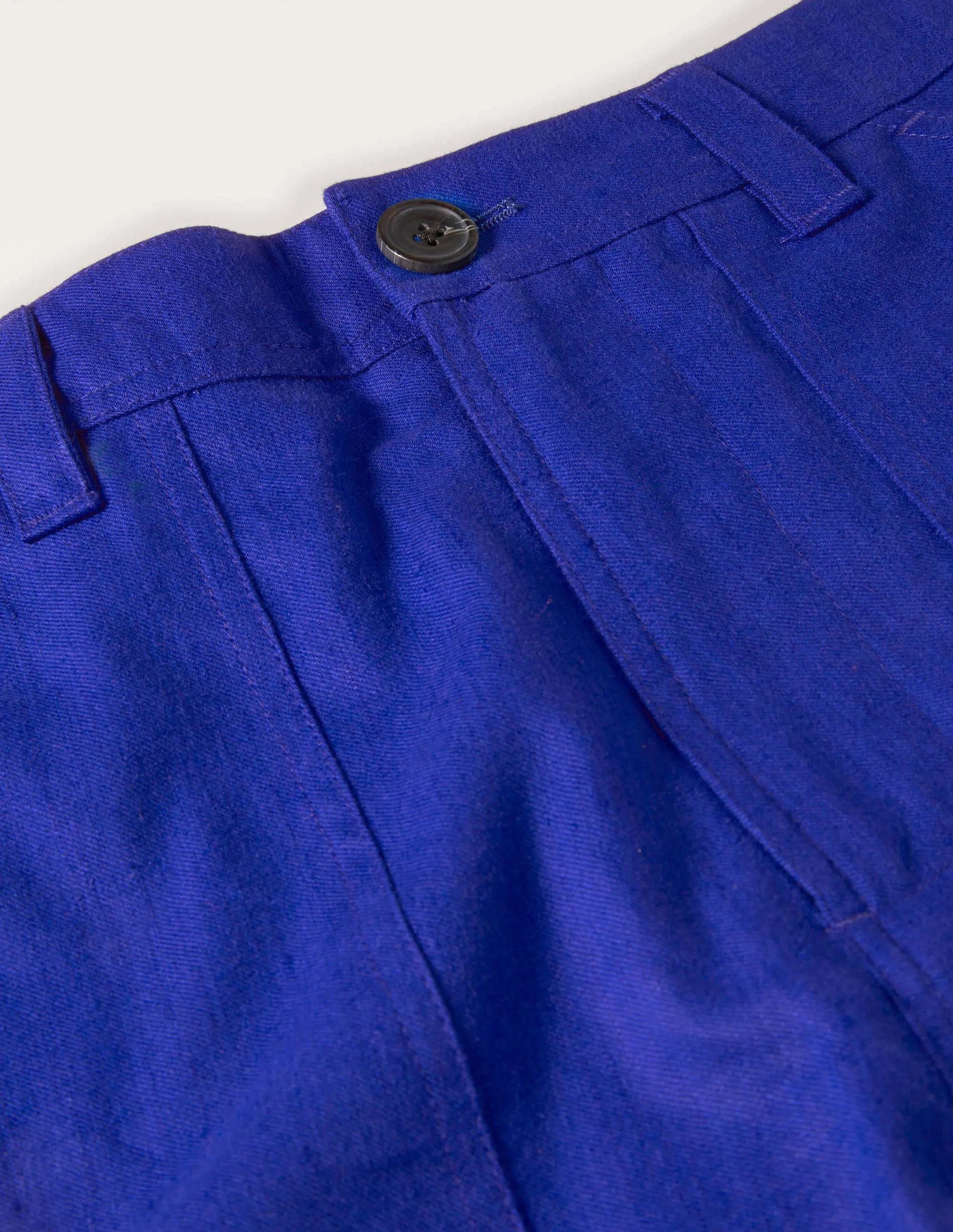 Linen Blend Easy Shorts-Regal Blue