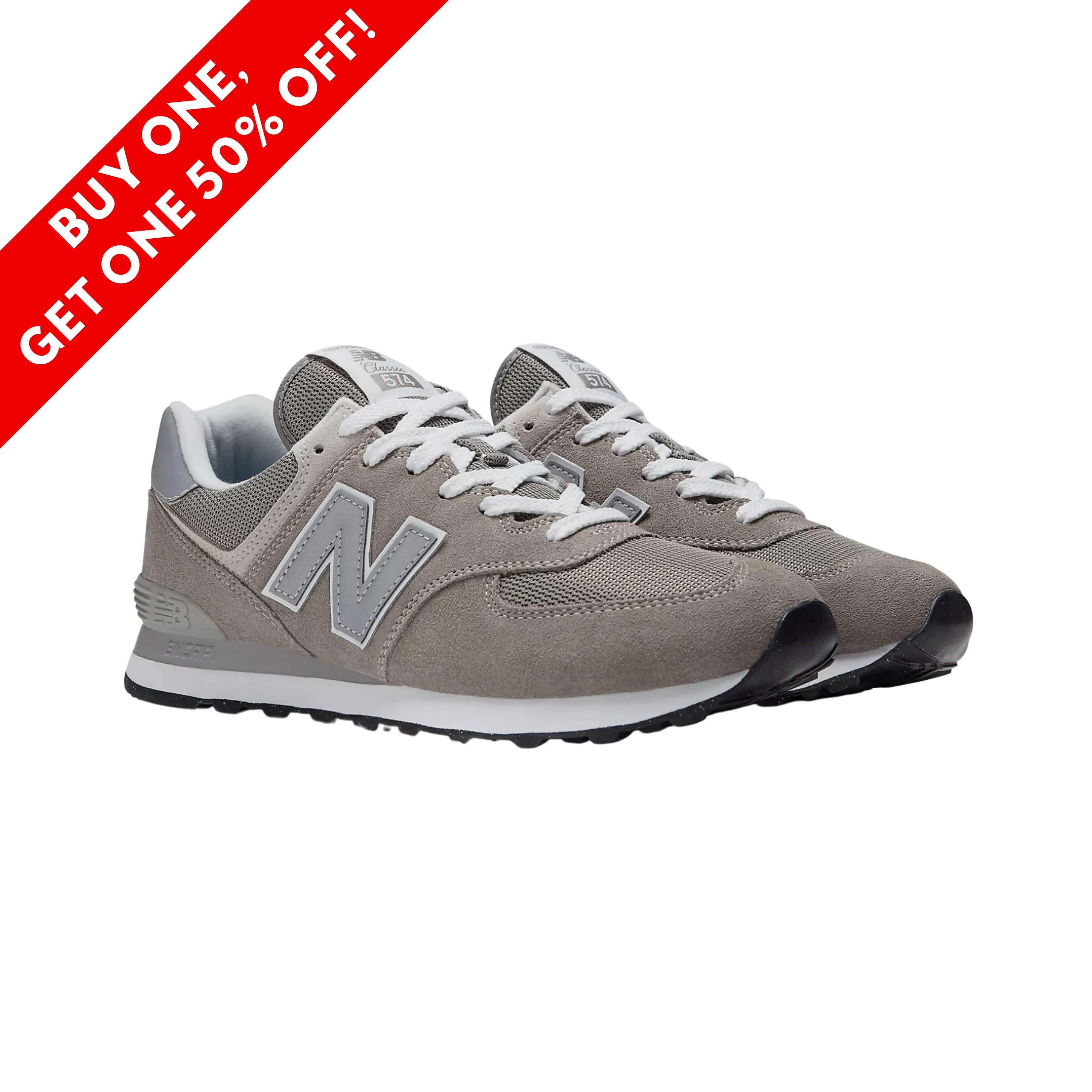 Men's 574 Core - Grey with White (D Width)