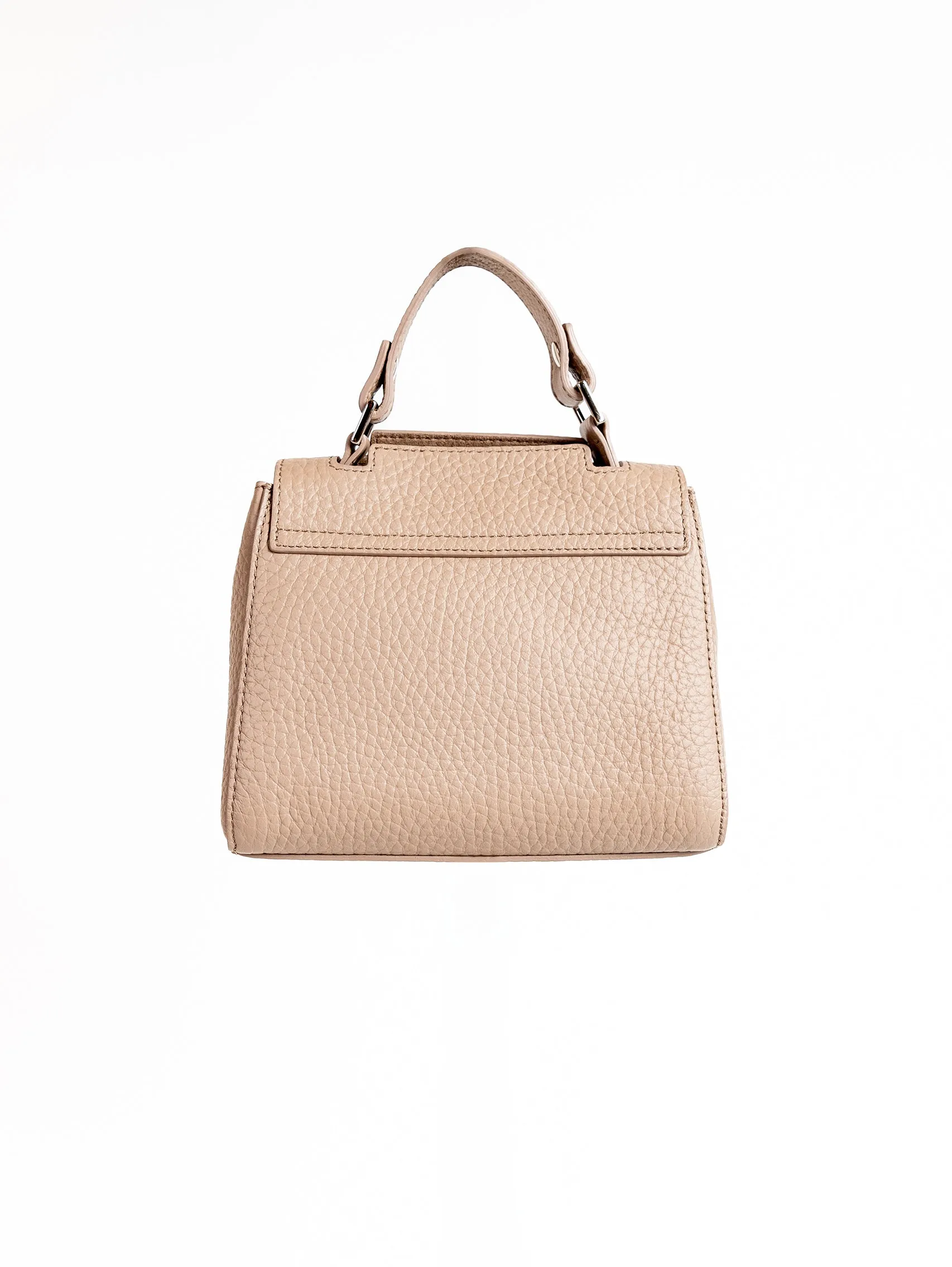 Mini Leather Handbag in Cameo
