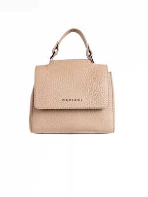 Mini Leather Handbag in Cameo