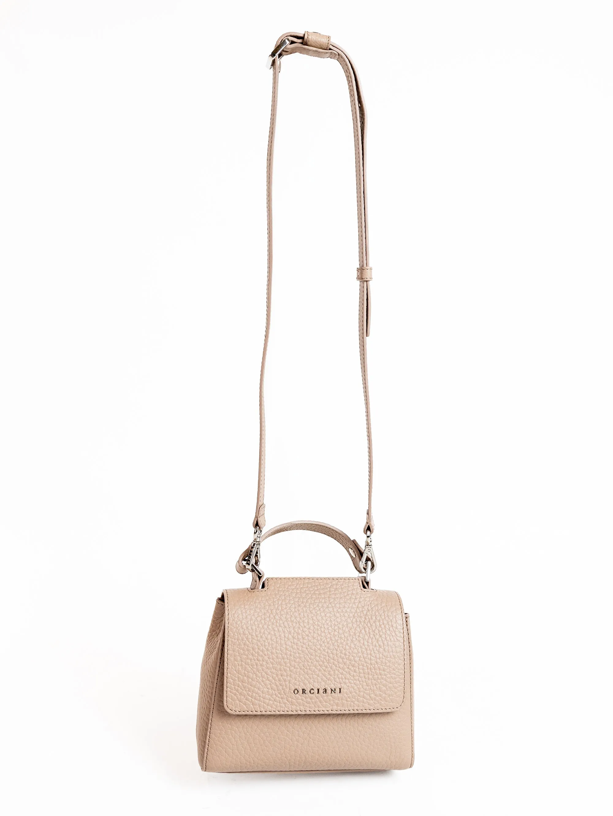 Mini Leather Handbag in Cameo