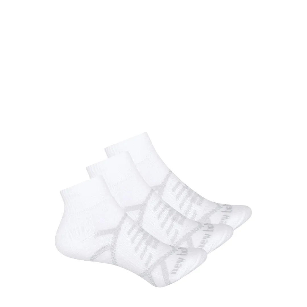 New Balance - Kids' Performance 3 Pack Quarter Socks (LAS67633 WT)