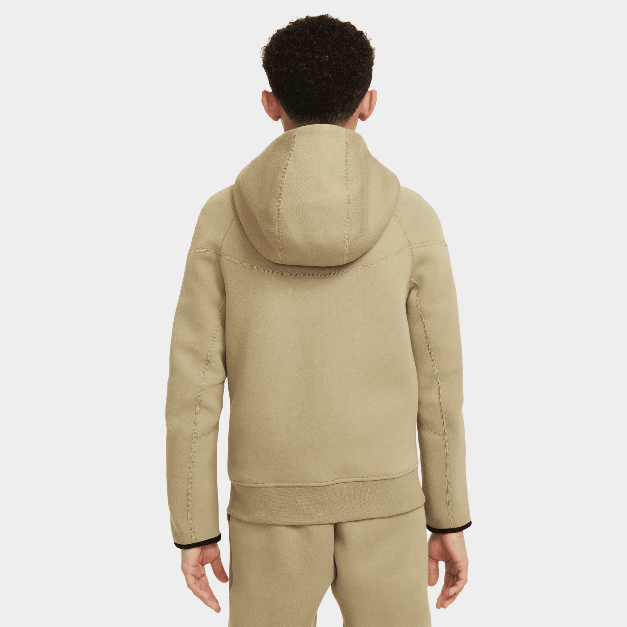 Nike Junior Boys' Tech Fleece Full-Zip Hoodie Neutral Olive / Black