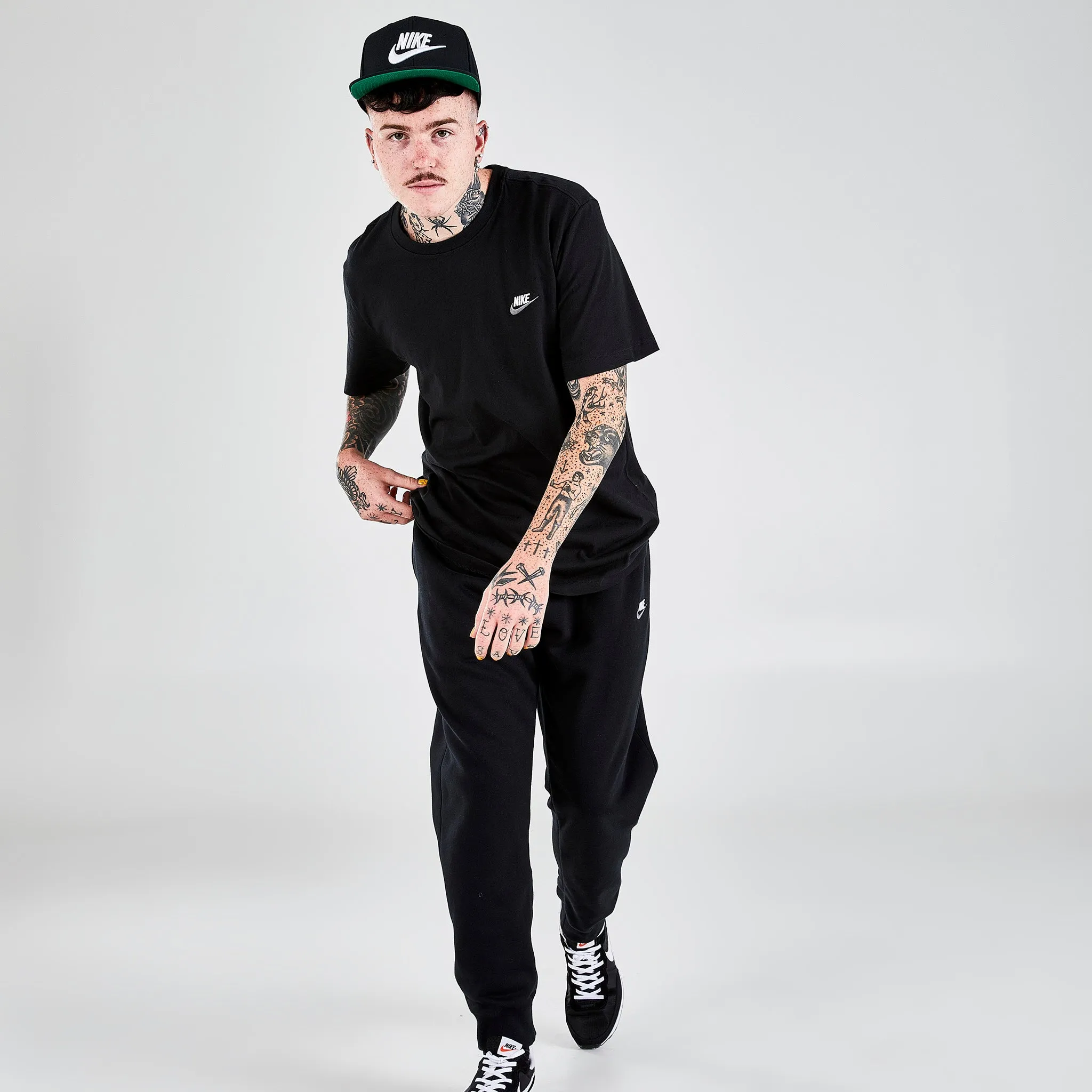 Nike Sportswear Club T-shirt Black / White - Dark Grey