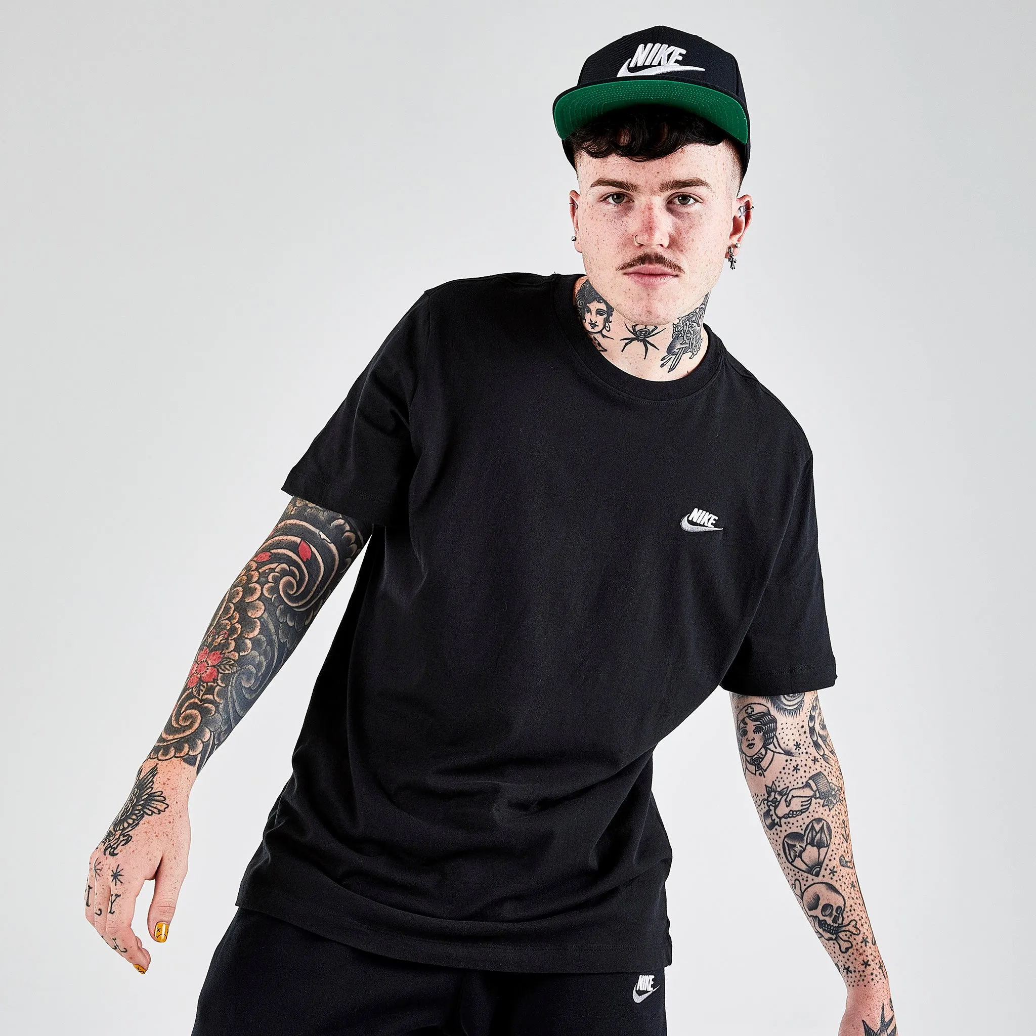 Nike Sportswear Club T-shirt Black / White - Dark Grey