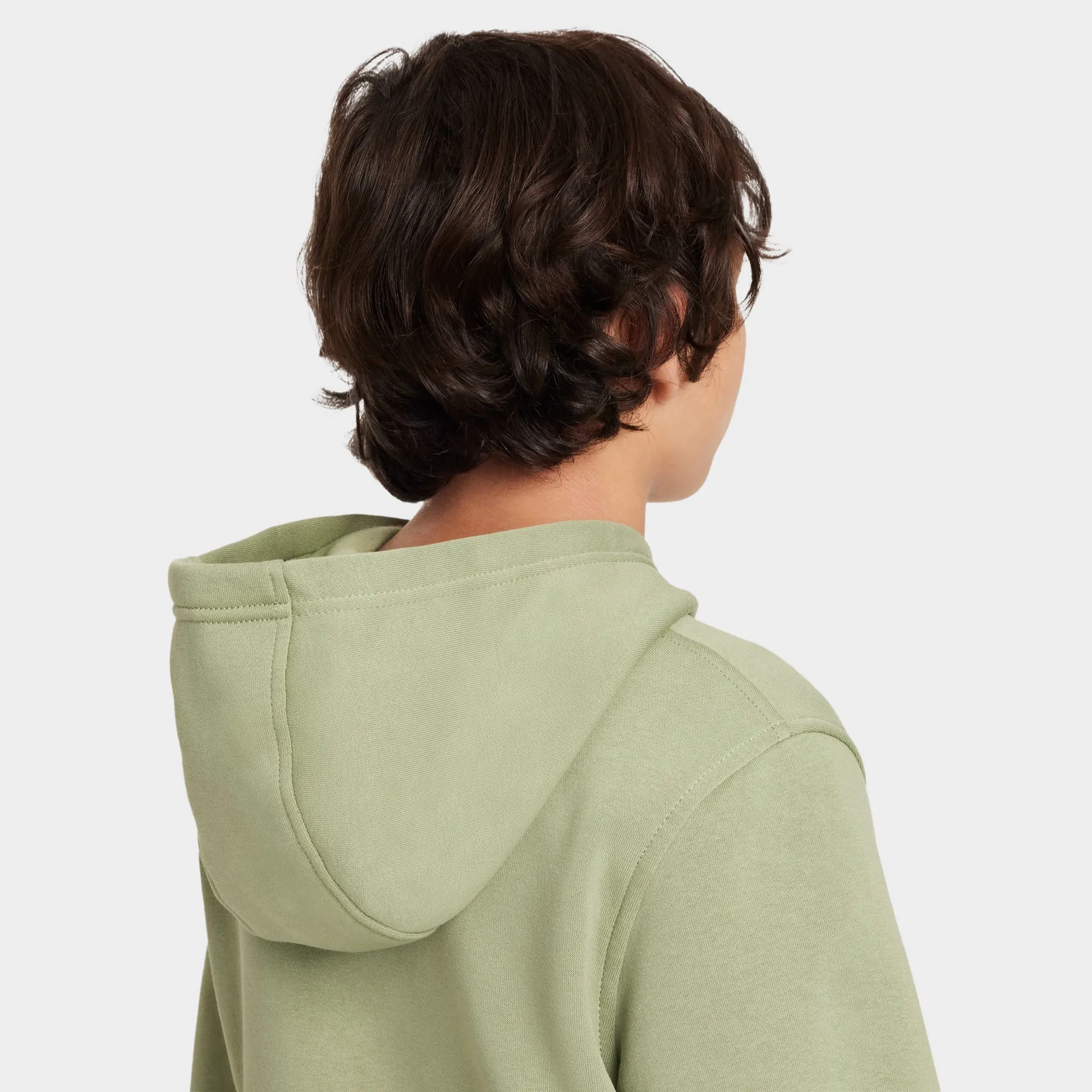 Nike Sportswear Juniors' Club Fleece Pullover Hoodie Oil Green / White