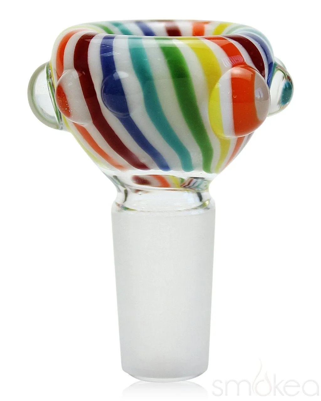 Noble Glass Medium Rainbow Cane Wrapped Soft Glass Bong
