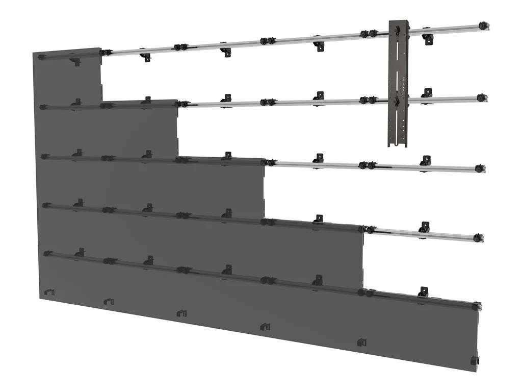 Peerless-AV SEAMLESS Kitted Series - Mounting kit (wall mount) - for 4x4 dvLED video wall - universal - aluminum frame - black DS-LEDUNV1220-4X4