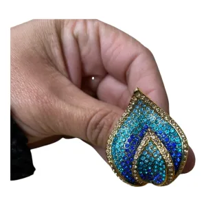 Ring Other By Cme In Blue & Gold, Size:7