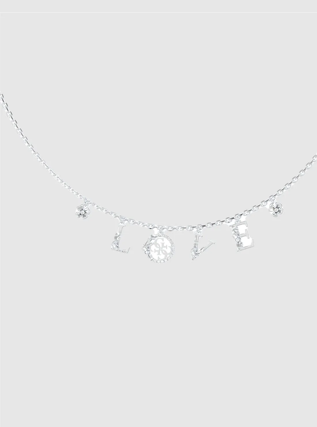 Silver Love Flowers Necklace