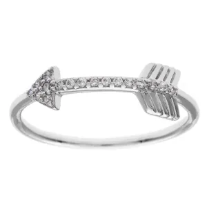 Sterling Silver CZ Arrow Ring - W-9858