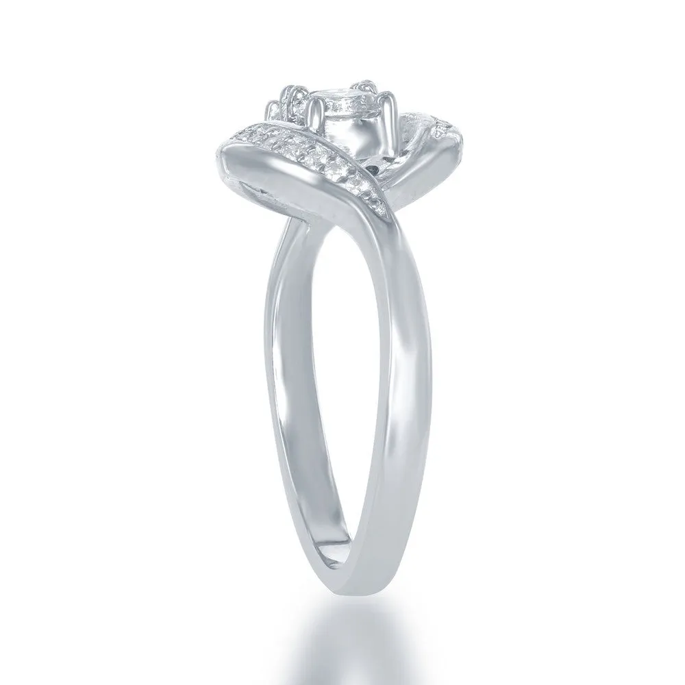 Sterling Silver Marquise Shaped Us2gether CZ Ring - W-1712