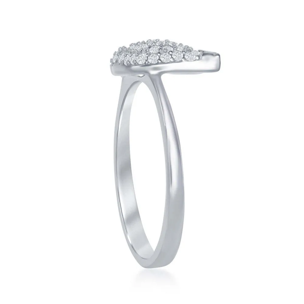 Sterling Silver Micro Pave Swan Ring - W-1870