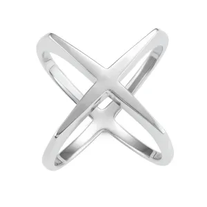 Sterling Silver Wide Boxy X Ring - W-1631