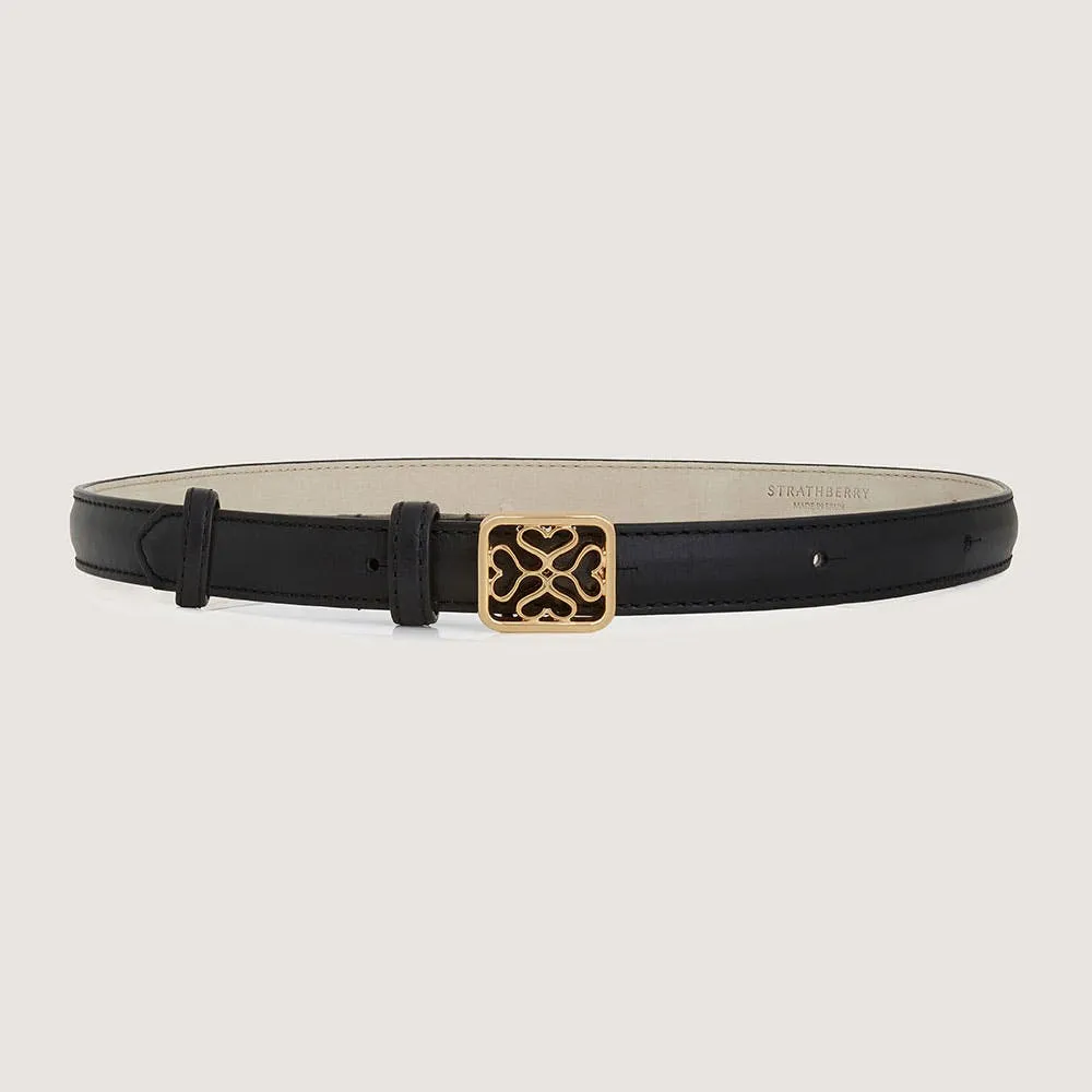 Strathberry Monogram Thin Buckle Belt - Black