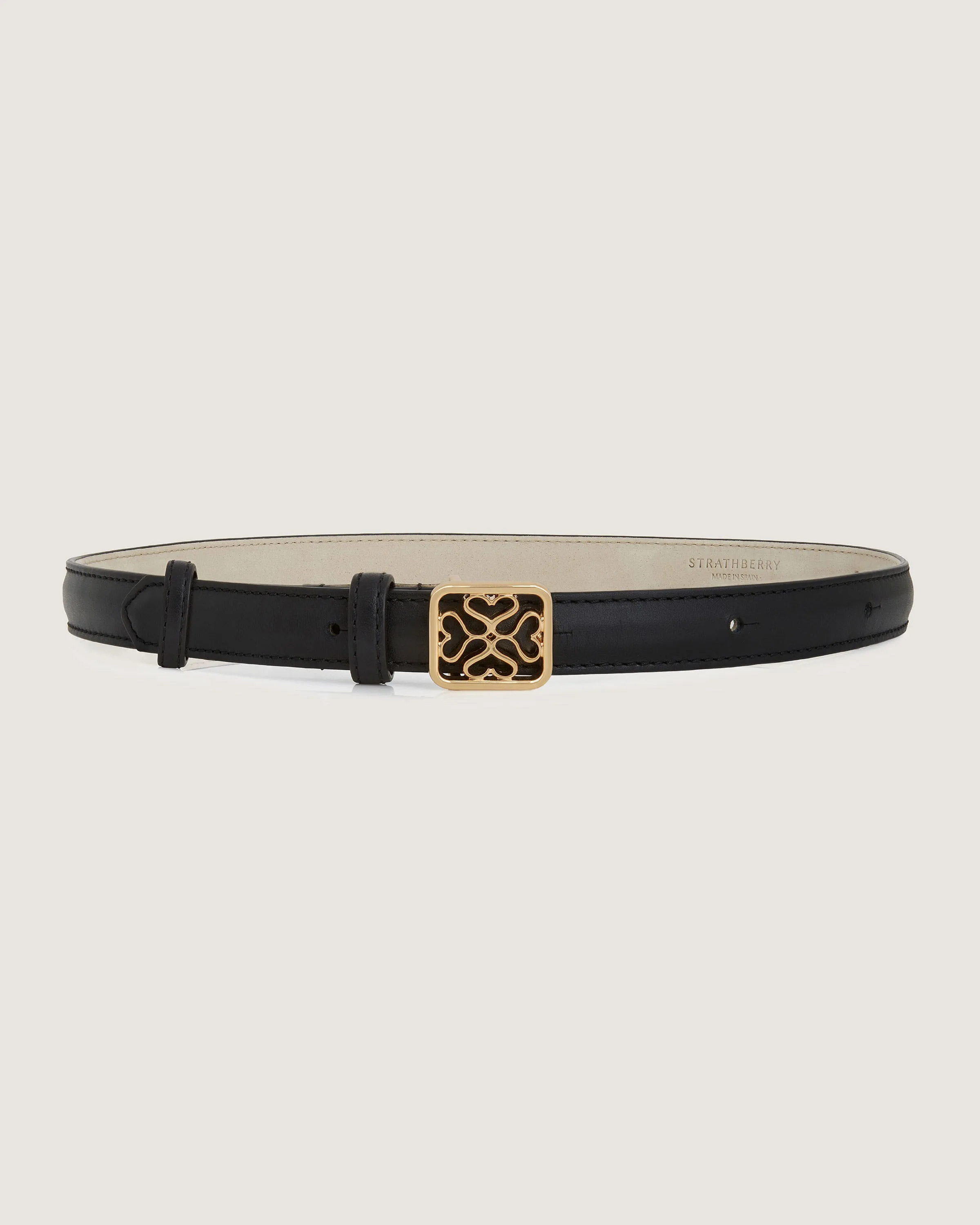 Strathberry Monogram Thin Buckle Belt - Black