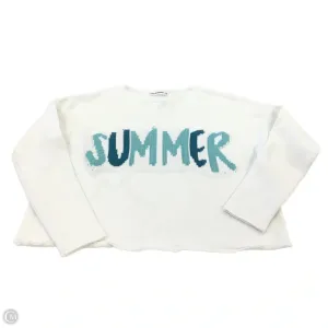 Sweater By Clothes Mentor In Green & White, Size: M
