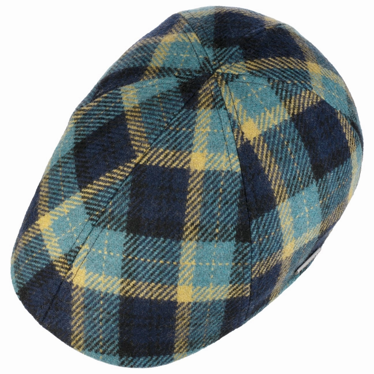 Texas Genola Wool Check Flat Cap by Stetson