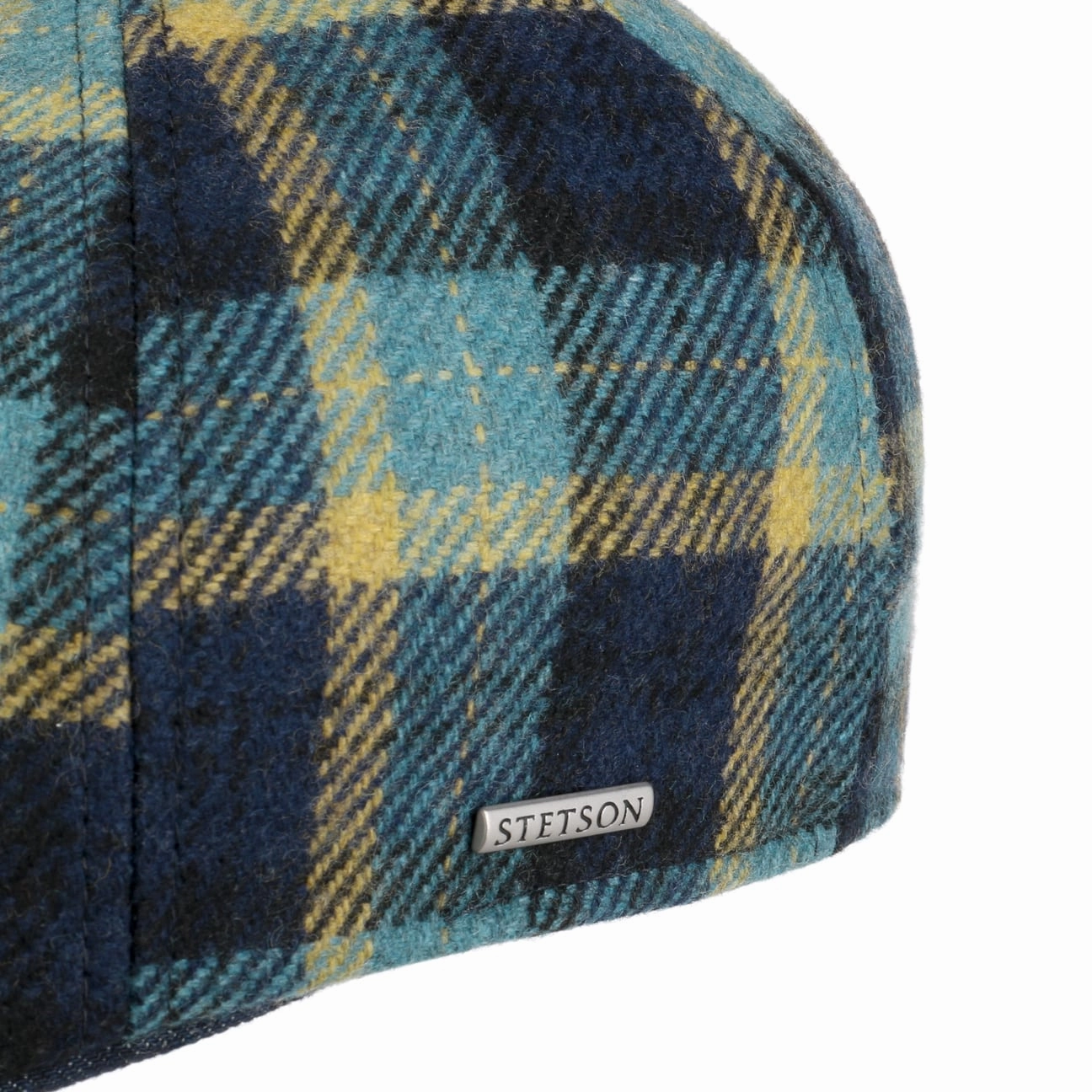Texas Genola Wool Check Flat Cap by Stetson