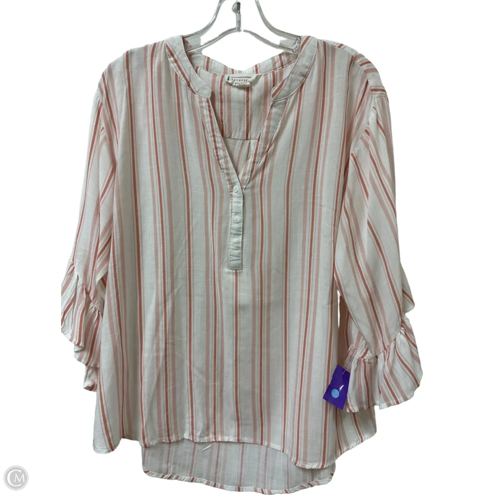 Top Long Sleeve By Loveriche In Striped Pattern, Size: Medium