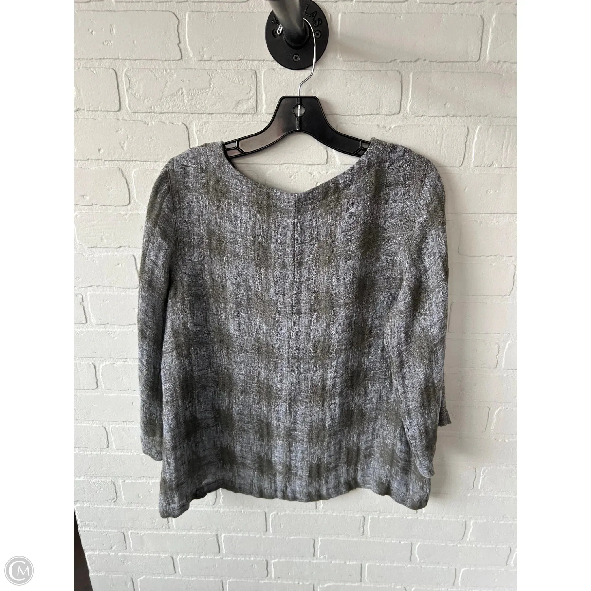 Top Long Sleeve By Pure Jill In Green & Grey, Size: S