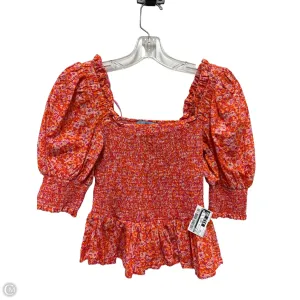 Top Short Sleeve By Cece In Orange & Pink, Size: Xs