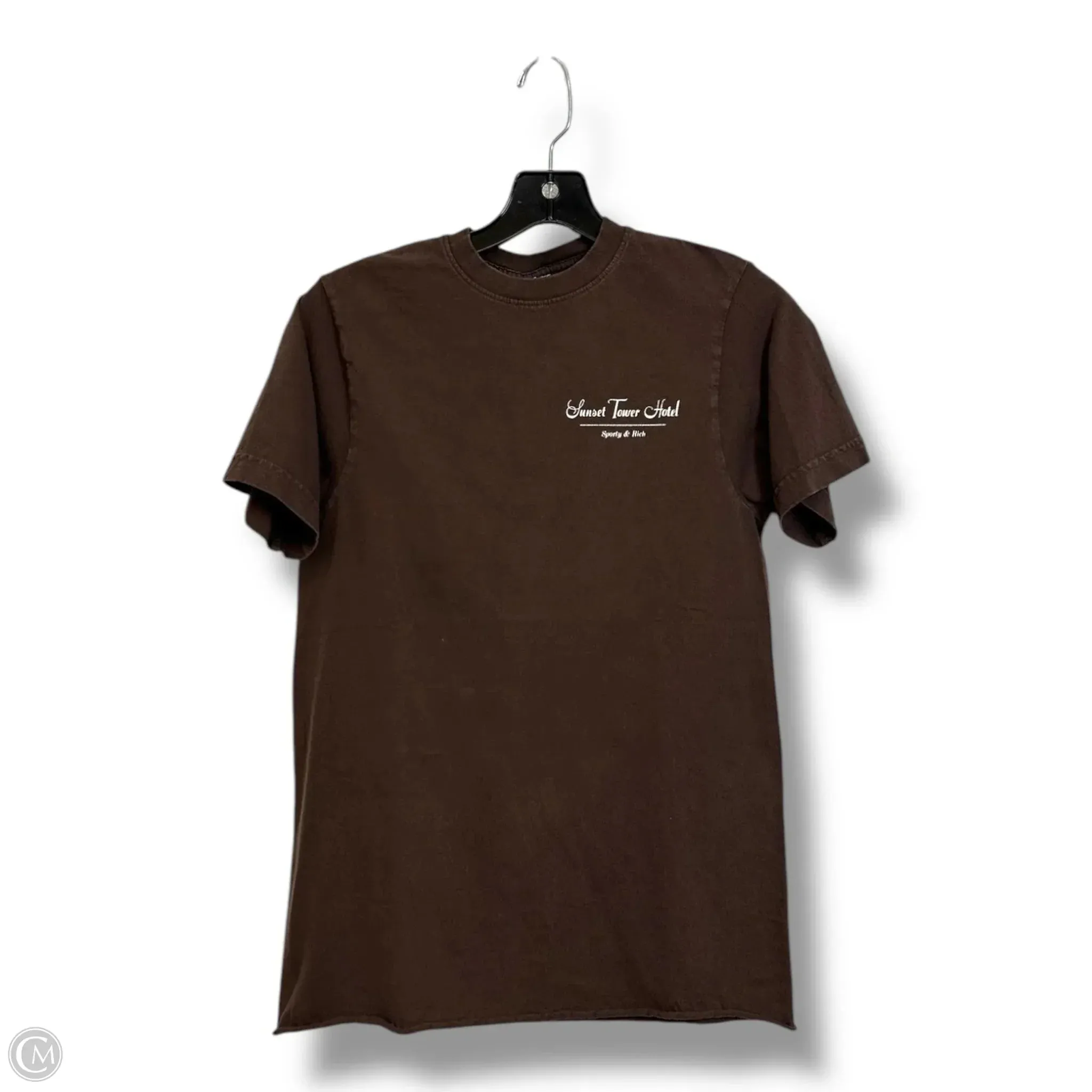 Top Short Sleeve By  SPORTY AND RICH In Brown, Size: S