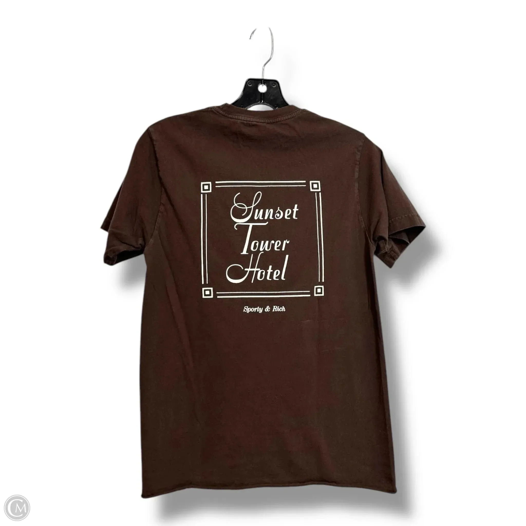 Top Short Sleeve By  SPORTY AND RICH In Brown, Size: S
