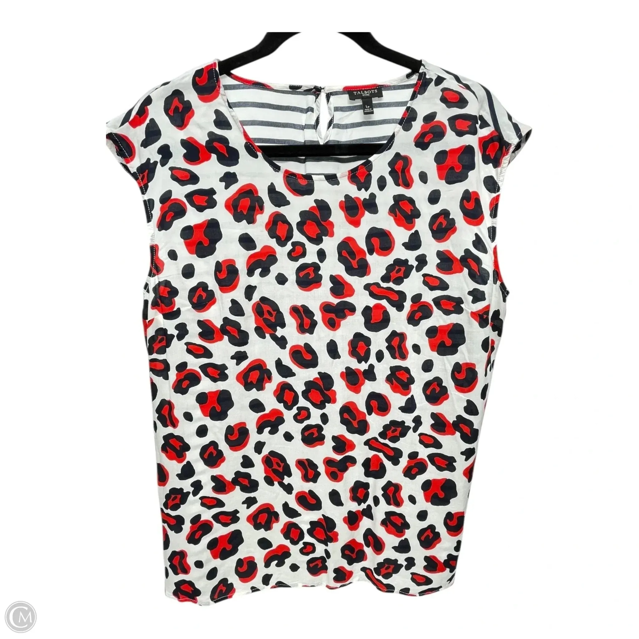 Top Short Sleeve By Talbots In Blue & Red & White, Size: Lp