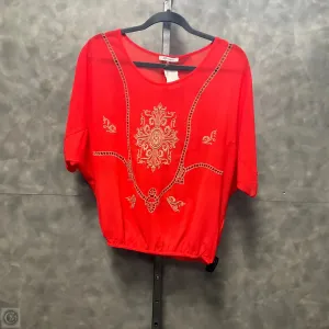 Top Short Sleeve By Xtaren In Orange, Size: S